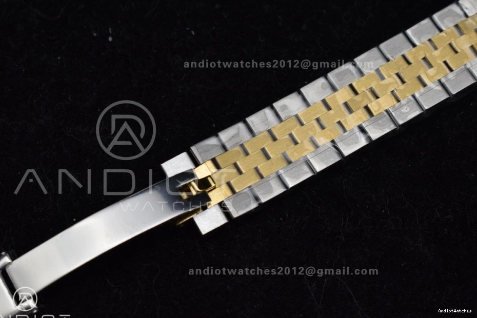 GSF on 278273 Steel DateJust 316L Stick Black Ladies Dial Markers Soft 31 Bracelet 561 YG President 1123